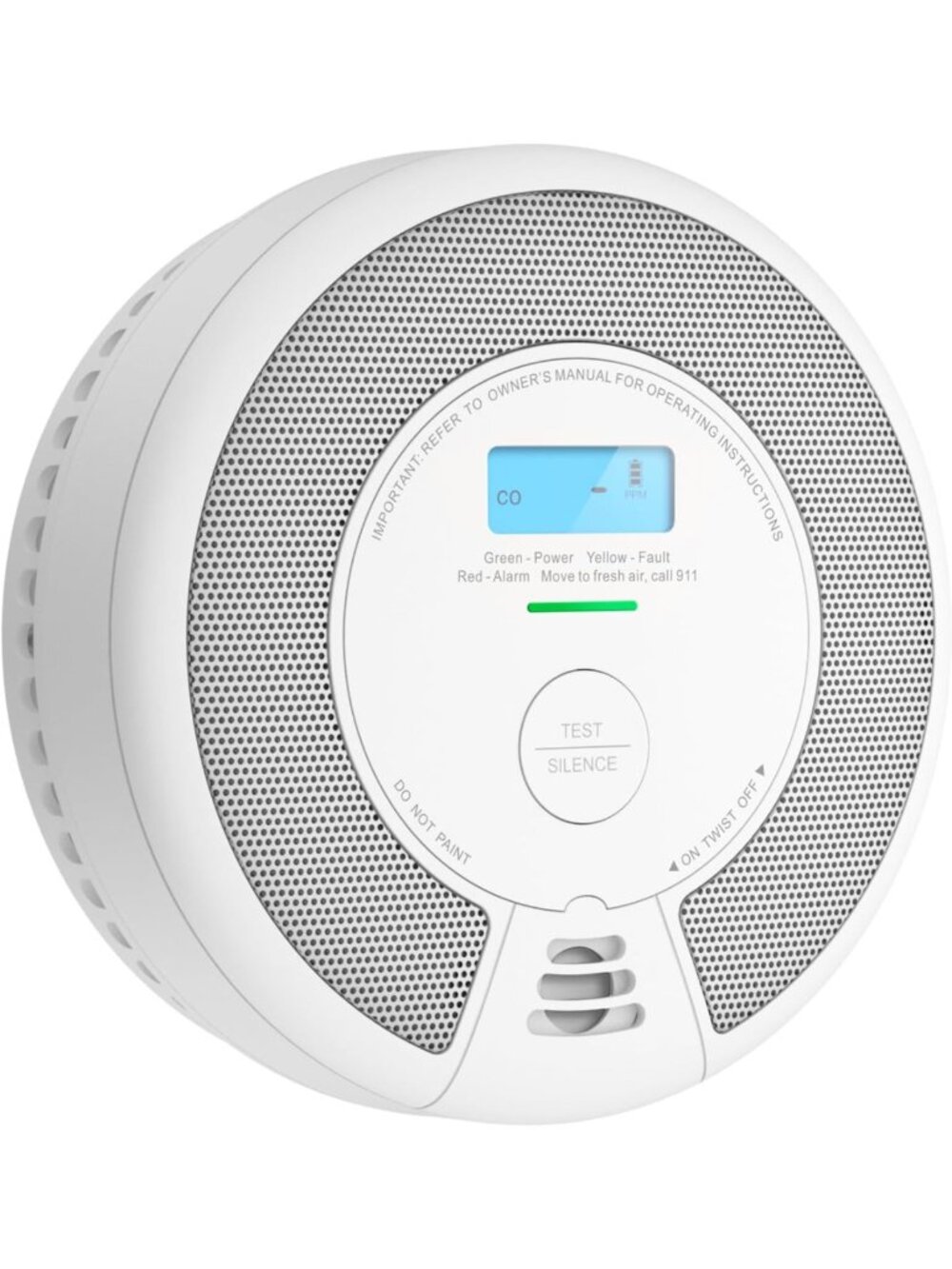 Smoke & Carbon Monoxide Detector Combo, Battery Operated, Safety Alarm, 1-Pack